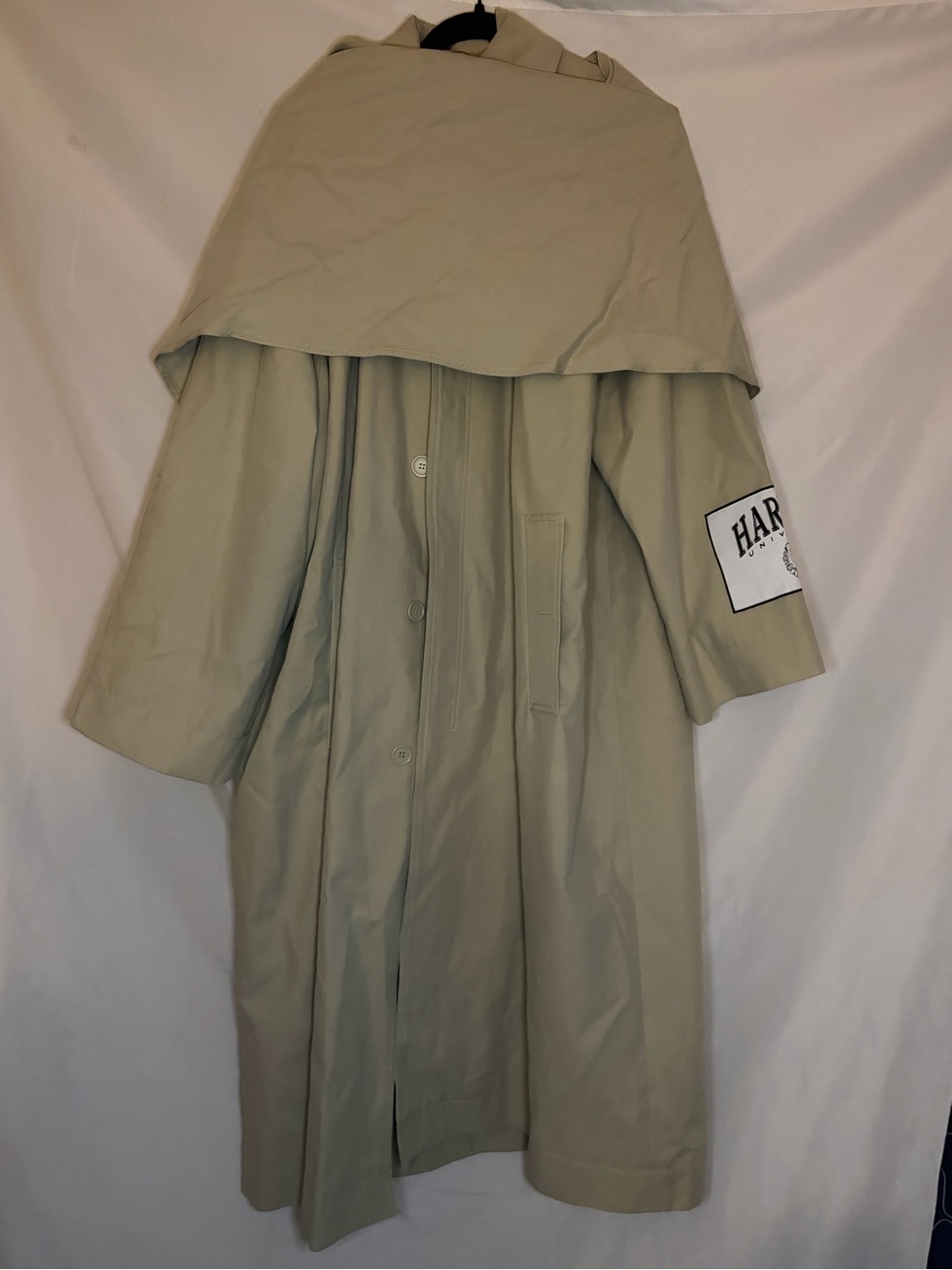 Zara Harvard Beige Scarf Trench Coat | Preppy Ivy League Quiet Luxury - Picture 2 of 7